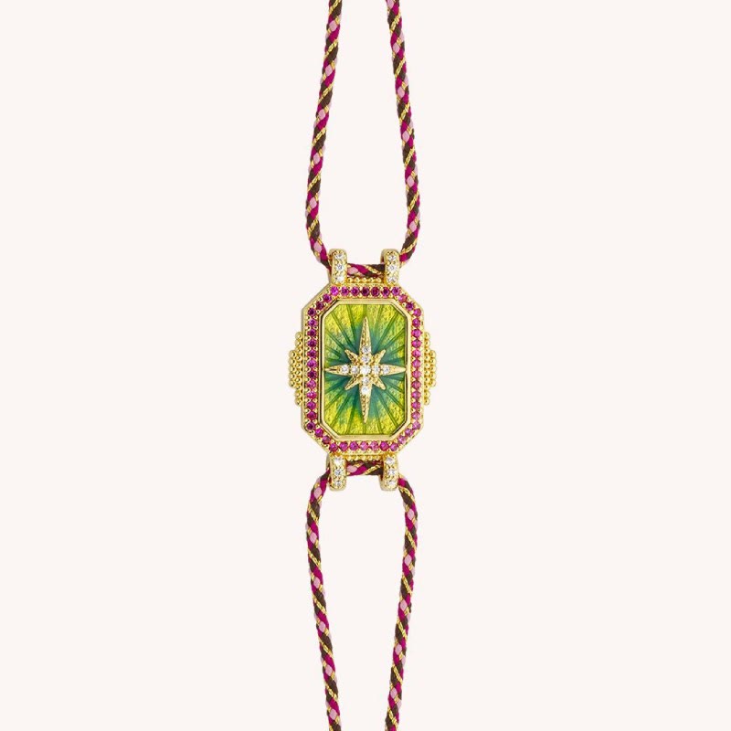 Olivenorma Colorful Tarot Kaleidoscope Braided Bracelet Necklace