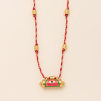 Olivenorma Tribal Charm Evil Eye Kaleidoscope Braided Rope Necklace