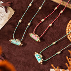 Olivenorma Tribal Charm Evil Eye Kaleidoscope Braided Rope Necklace