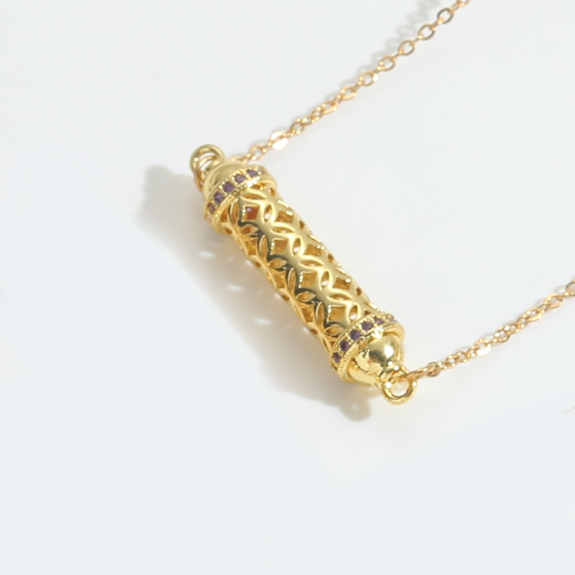 Olivenorma Vintage Hollow Tube Zirconia Choker Necklace