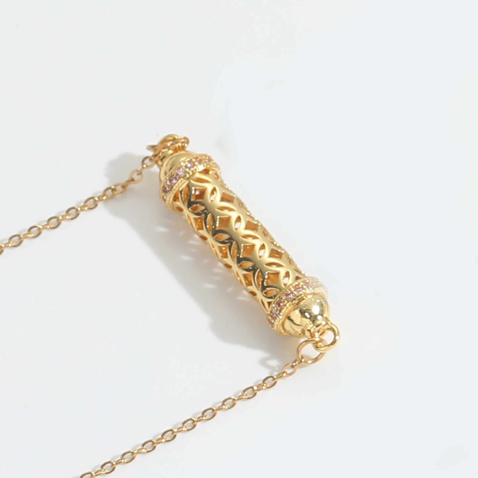 Olivenorma Vintage Hollow Tube Zirconia Choker Necklace