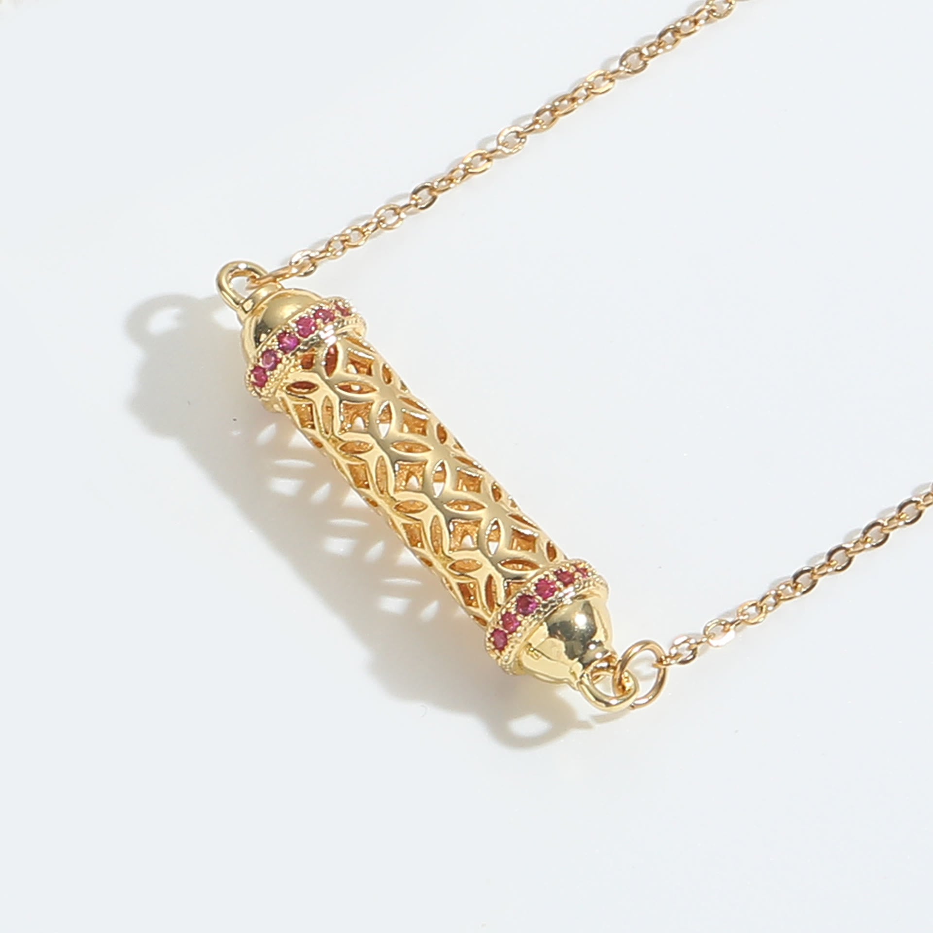 Olivenorma Vintage Hollow Tube Zirconia Choker Necklace