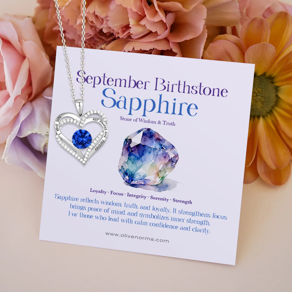Olivenorma "I Love You Always and Forever" – Forever Love Birthstone Heart Necklace