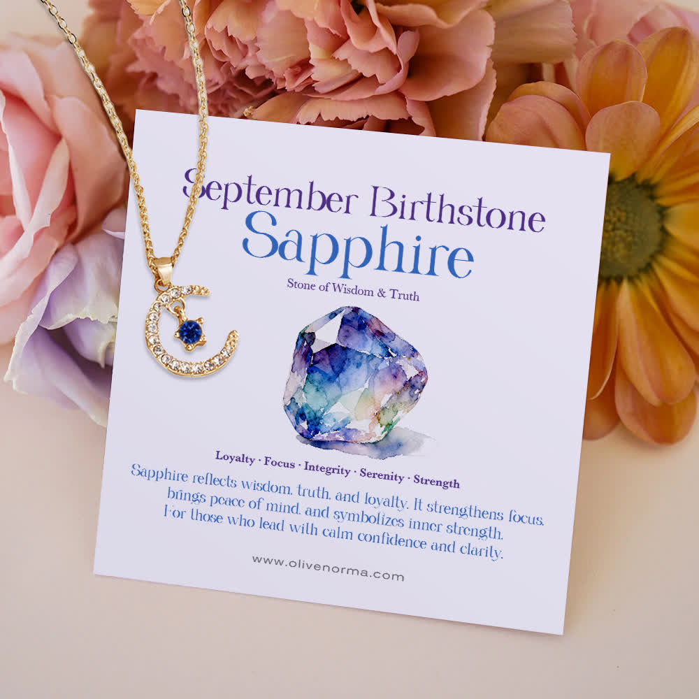Olivenorma Month Birthstone Star Creative Gift Card Necklace