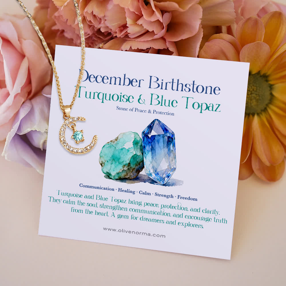 Olivenorma Month Birthstone Star Creative Gift Card Necklace