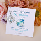 Olivenorma Hearts and Hearts Birthstone Gift Card Necklace