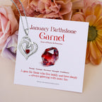 Olivenorma Hearts and Hearts Birthstone Gift Card Necklace