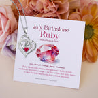 Olivenorma Hearts and Hearts Birthstone Gift Card Necklace