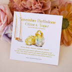 Olivenorma Simple Rectangular Birthstone Pendant Stainless Steel  Gift Card Necklace