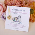 Olivenorma "Shine in My Heart"-Birthstone Heart Album Gift Card  Necklace