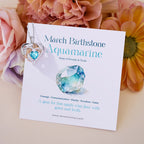 Olivenorma Double Roses Flower Heart Birthstone Gift Card Necklace