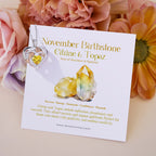 Olivenorma Double Roses Flower Heart Birthstone Gift Card Necklace