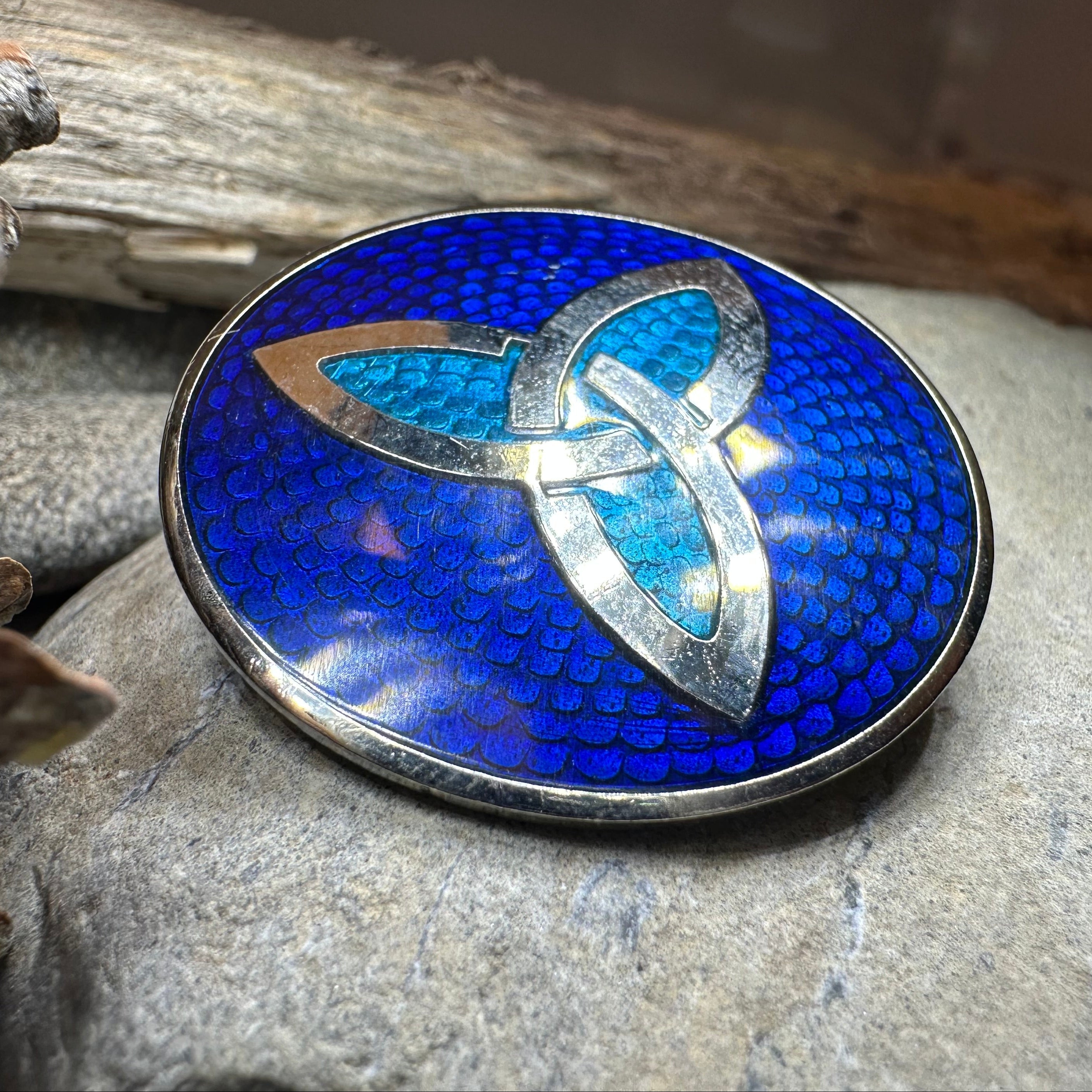 Enamel Trinity Knot Brooch