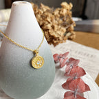 Olivenorma Moonstone Flower Round Pendant Necklace