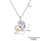 Olivenorma Mothers Birthstones Half Diamond Heart Necklace