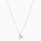 Love letter initial necklace | White Gold