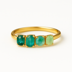 Green Gemstone 14K Gold Ring