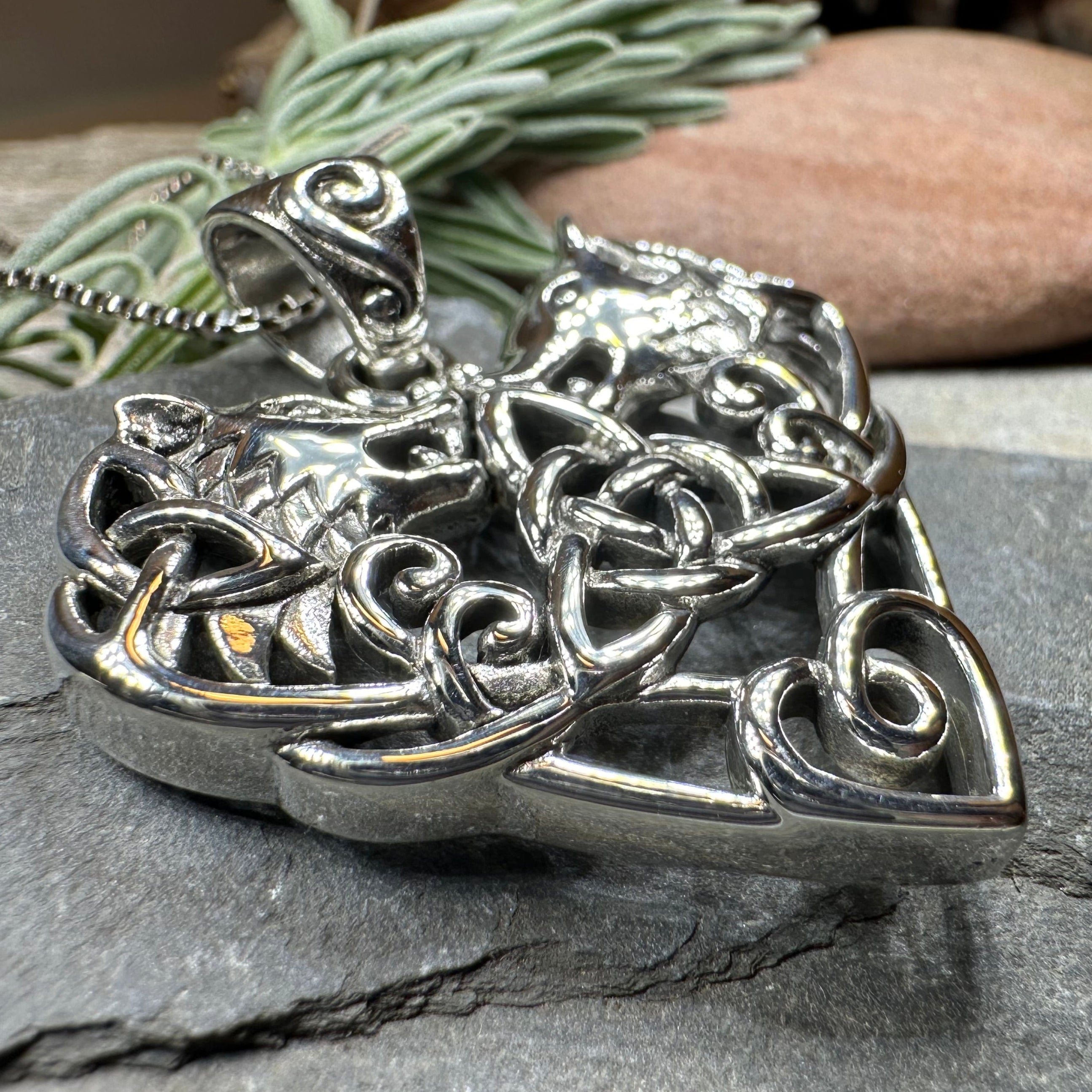 Celtic Wolf Love Necklace