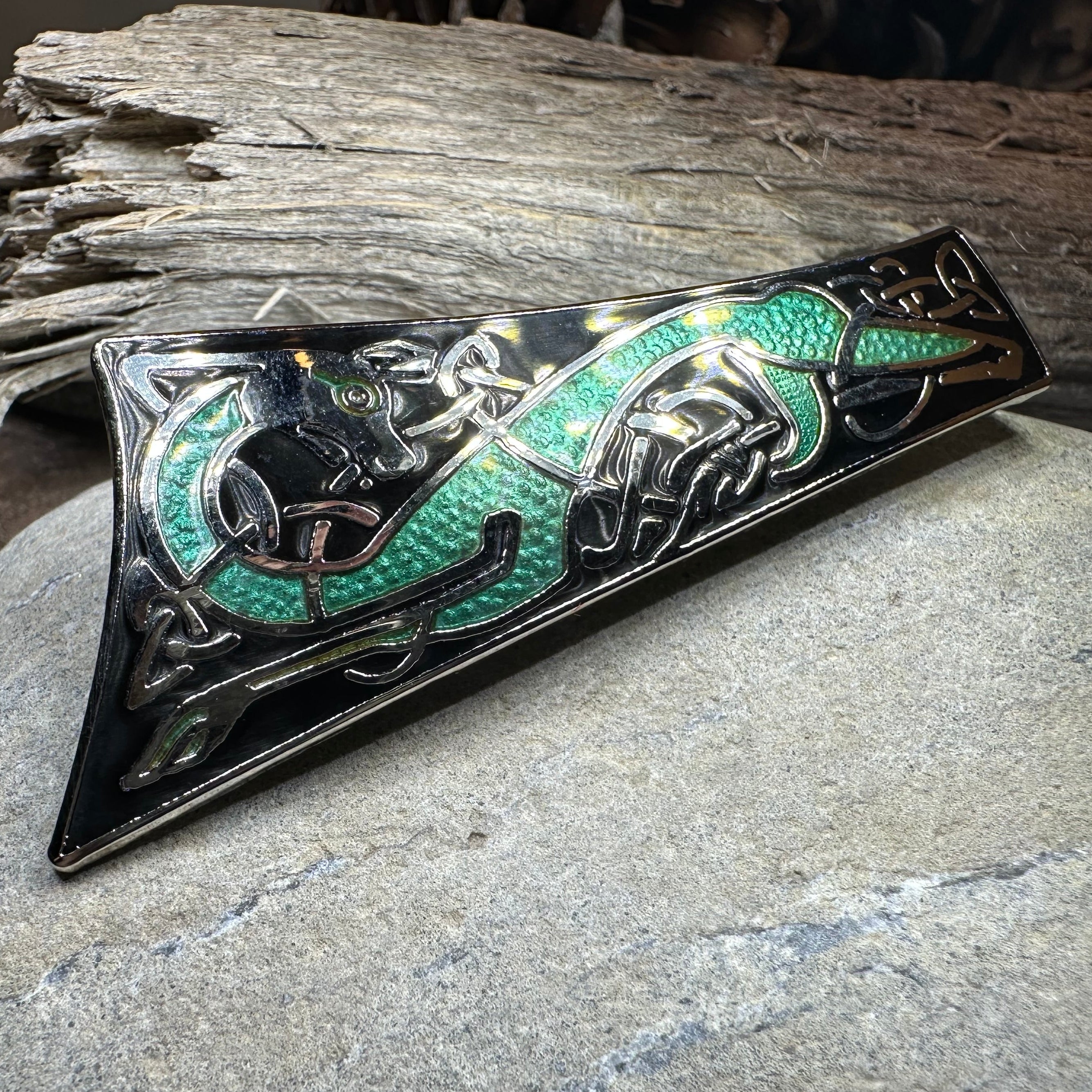 Long Celtic Dragon Brooch