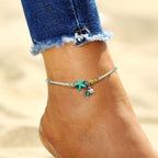 Star Shell Anklet with Gemstones