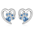 Paw and Heart Earrings with Zirconia