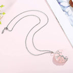 Olivenorma Natural Crystal Moon Necklace