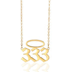 Olivenorma Lucky Angel Number With Angel Aperture Necklace