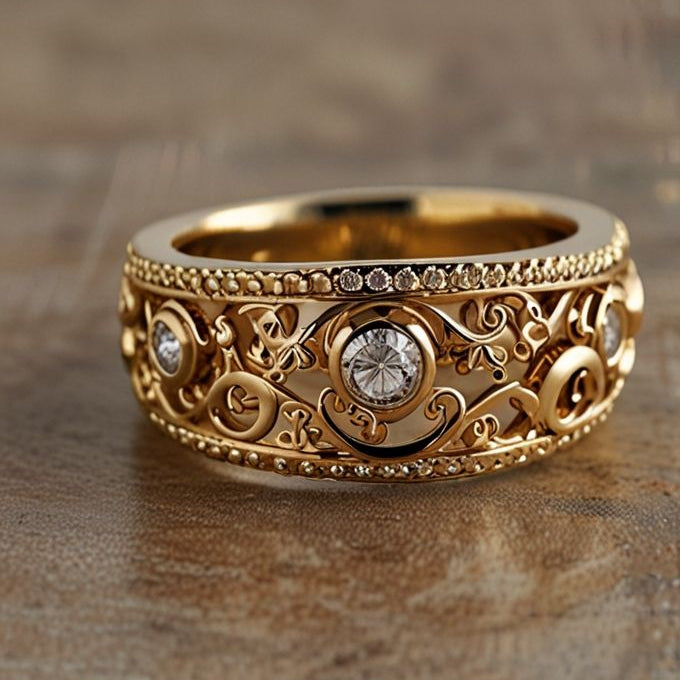 Hollow Zirconia Tribal Ring