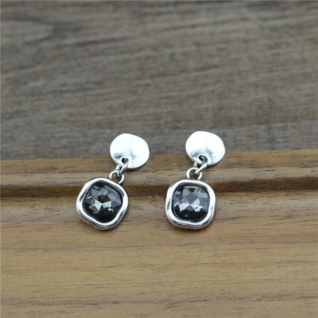 Cubic Crystal Silver Earrings