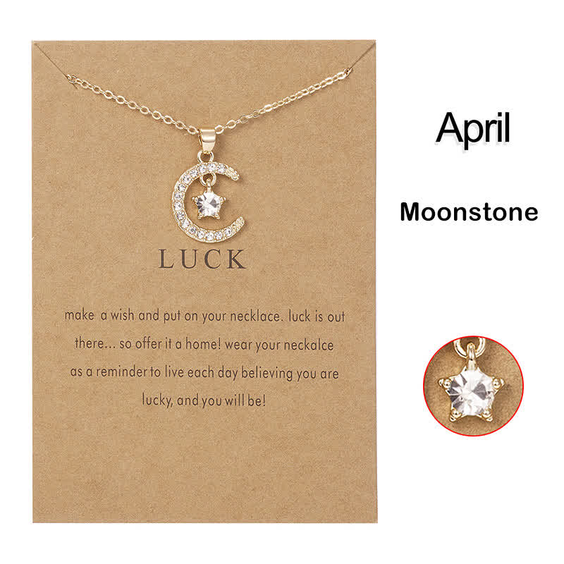 Olivenorma Month Birthstone Star Creative Gift Card Necklace