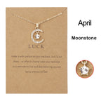 Olivenorma Month Birthstone Star Creative Gift Card Necklace