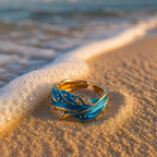 Ocean - Vintage Blue Wave Ring