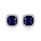 Elegant Blue Square Studs
