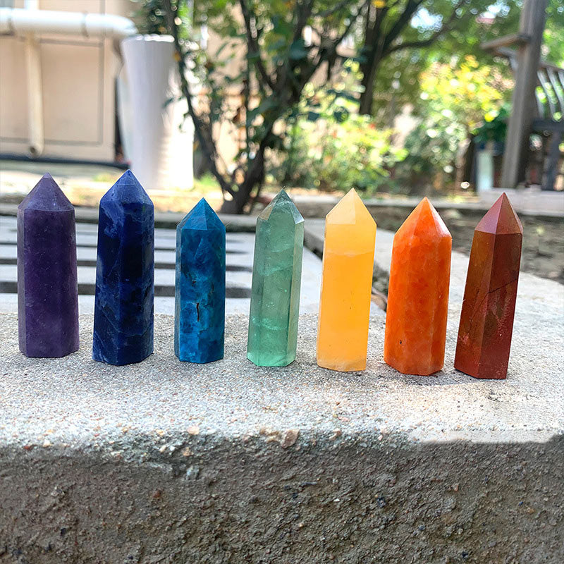 Chakra Crystal Wands Tower Crystal Set