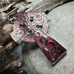 Enamel Celtic Cross Brooch