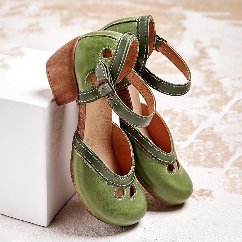 Comfortable orthopedic sandals with low heel