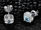 Women's Sky Blue Topaz Cut Silver Plated Jewelry Set