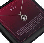 Lovable Sister Personalised Gift With Silver Plated Pendant Necklace