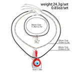 Olivenorma Obsidian Tree Of Life Evil Eye Pendant Necklace Set