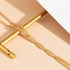 Elegant Long Necklace with Adjustable Snake Design