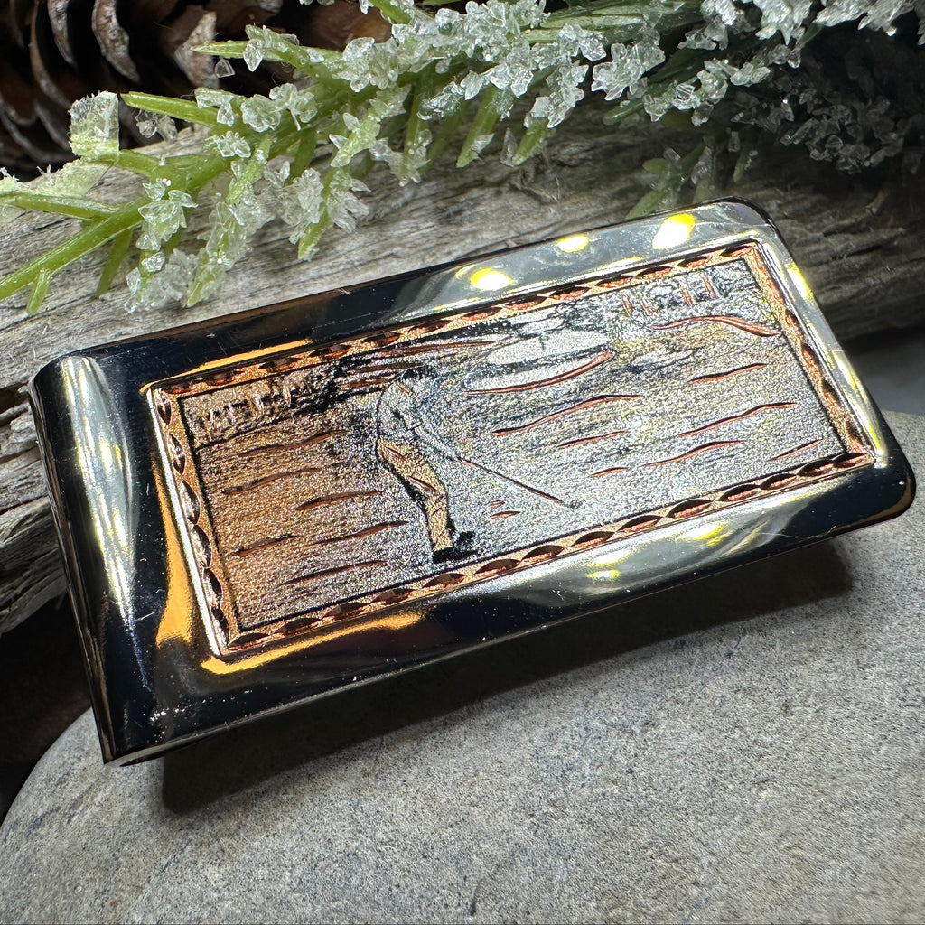Golfer Copper Money Clip