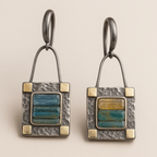 Blue Green Crystal Earrings