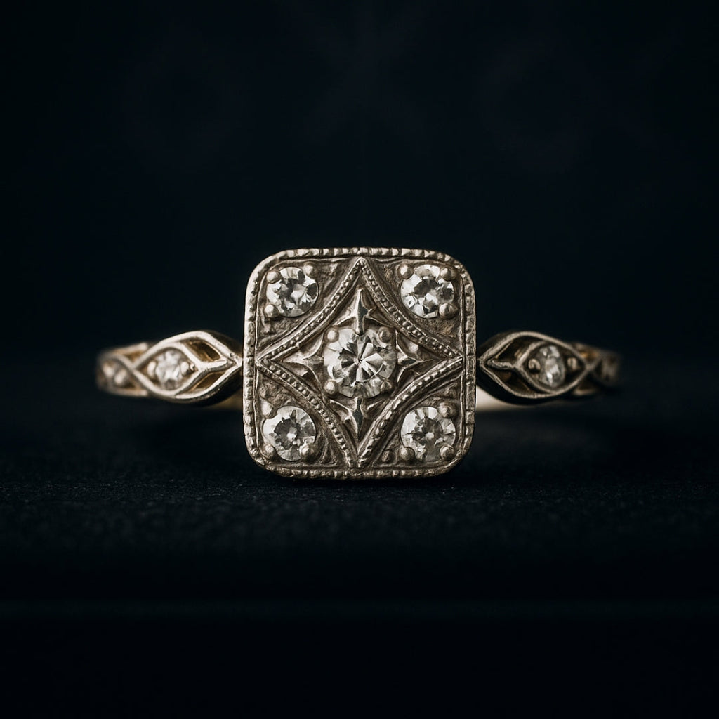 Rosie Diamond Vintage 9K Gold Ring