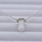 Olivenorma Hexagon Clear Quartz Silver Rose Gold Necklace