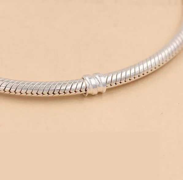Women's Silver Plated Snake Chain With Bangle Fit Bead Bracelet