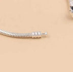 Women's Silver Plated Snake Chain With Bangle Fit Bead Bracelet