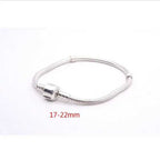 Women's Silver Plated Snake Chain With Bangle Fit Bead Bracelet