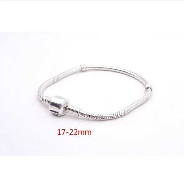 Women's Silver Plated Snake Chain With Bangle Fit Bead Bracelet
