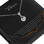 Women's Silver Plated Teardrop Necklace With Special Niece Message Card