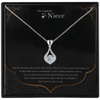 Women's Silver Plated Teardrop Necklace With Special Niece Message Card
